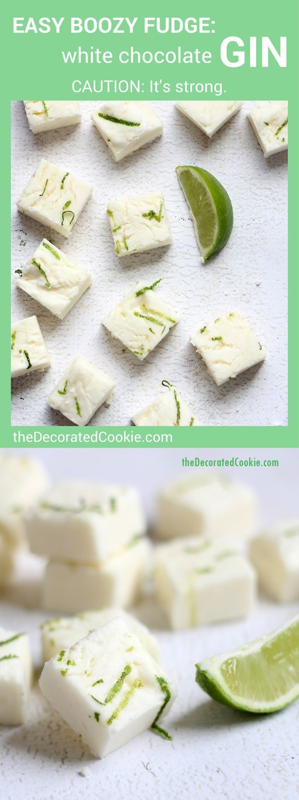 3-ingredient boozy fudge: white chocolate gin fudge