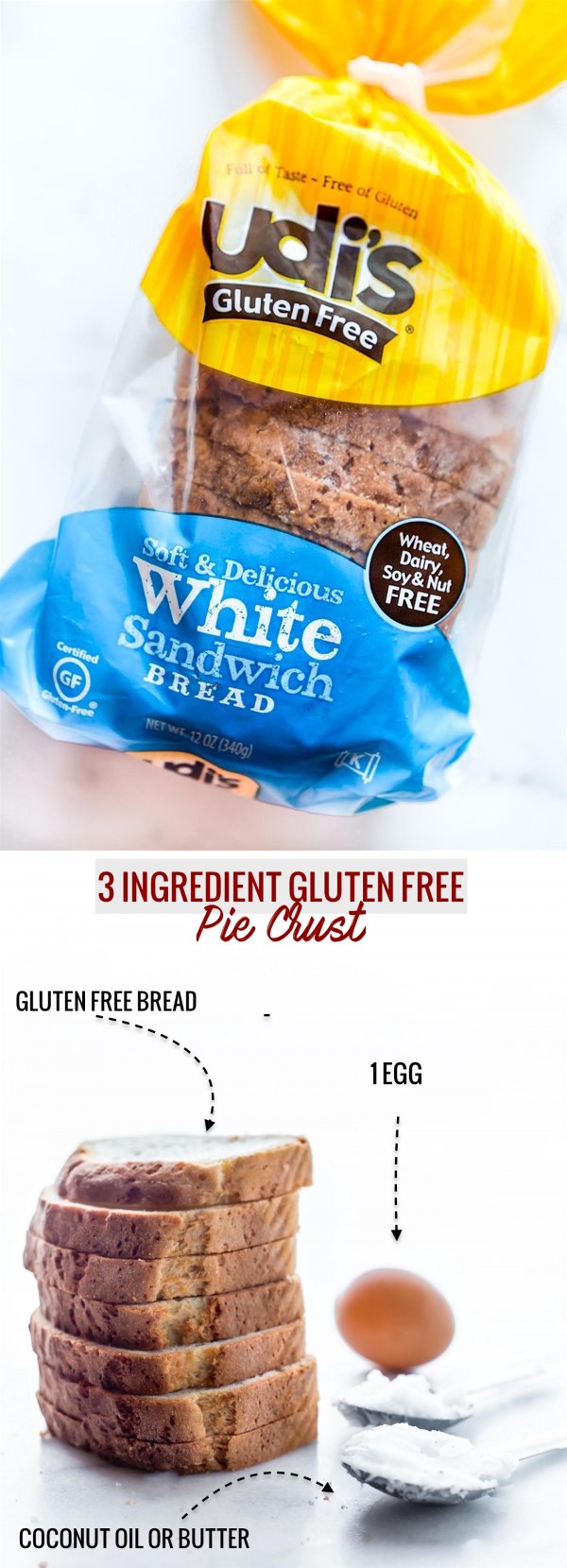 3 Ingredient Gluten Free Pie Crust (Dairy Free