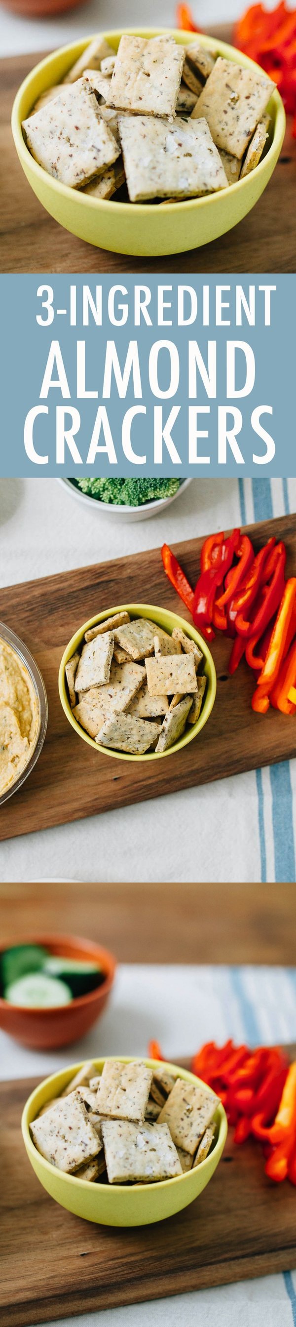 3 Ingredient Homemade Almond Crackers