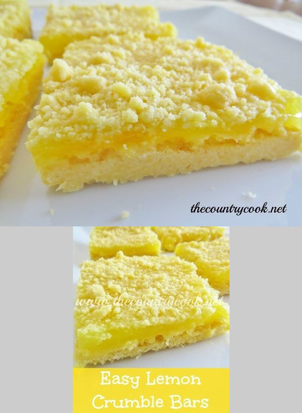 3-Ingredient Lemon Crumble Bars