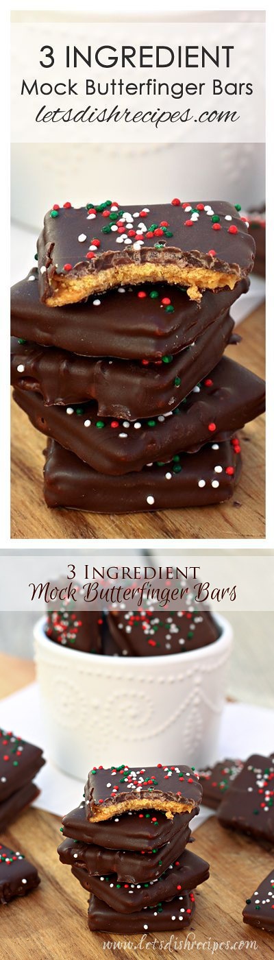 3 Ingredient Mock Butterfinger Bars