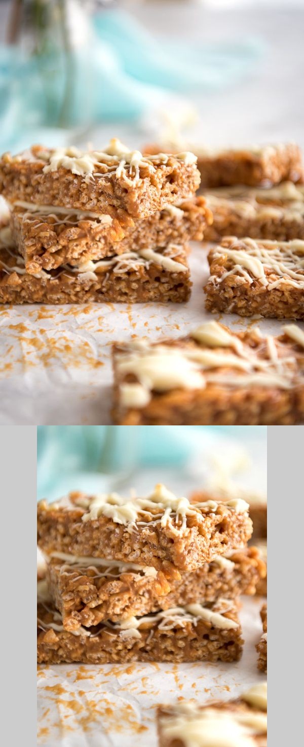 3 Ingredient Slow Cooker Dulce de Leche Rice Krispie Bars