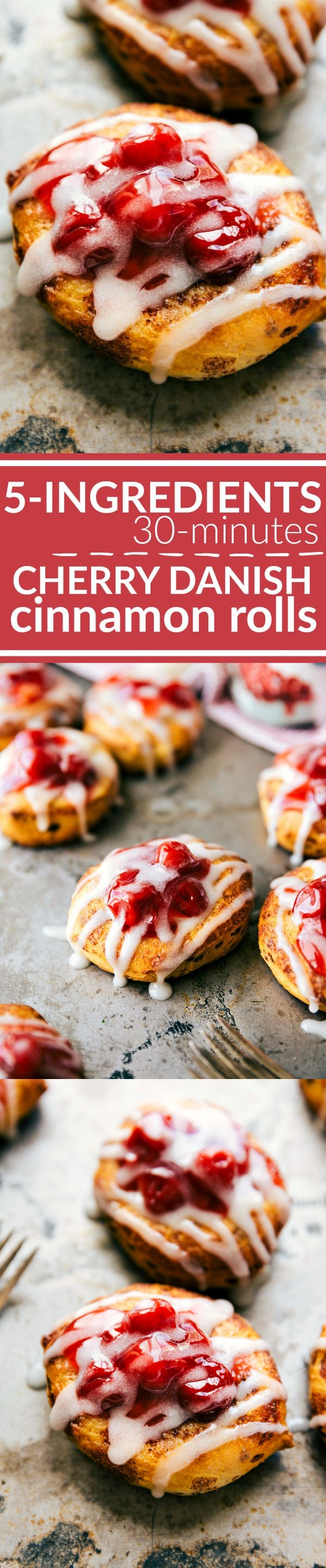 30-Minute Cinnamon Roll Cherry Danish Treats