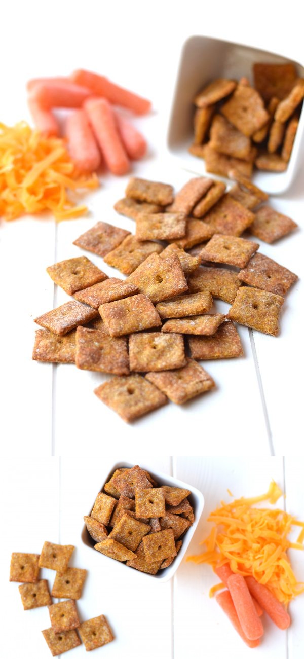 4 Ingredient Cheesy Carrot Crackers