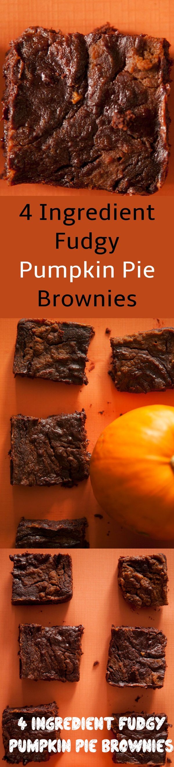 4 Ingredient Fudgy Pumpkin Pie Brownies