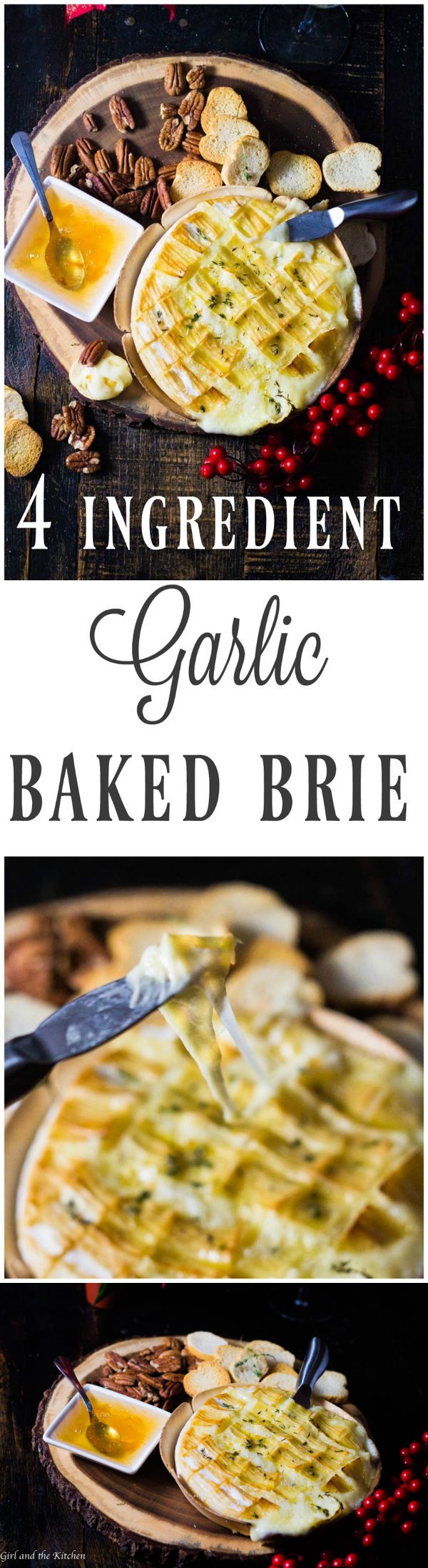 4 Ingredient Garlic Baked Brie (15 Minute Appetizer!