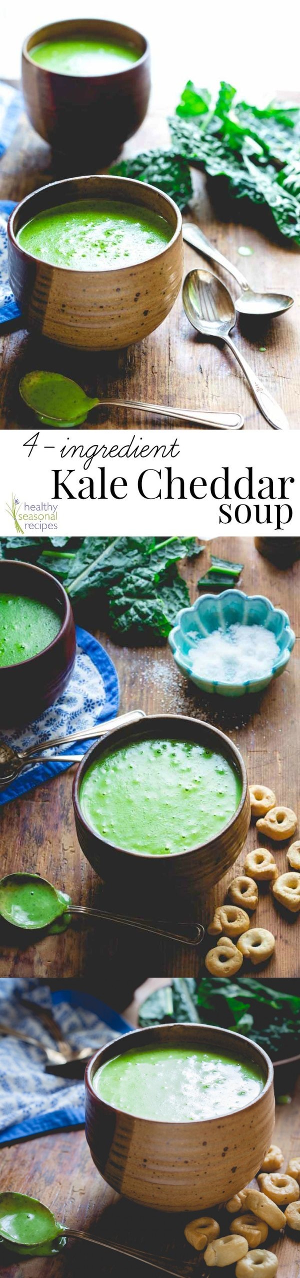 4 ingredient kale cheddar soup