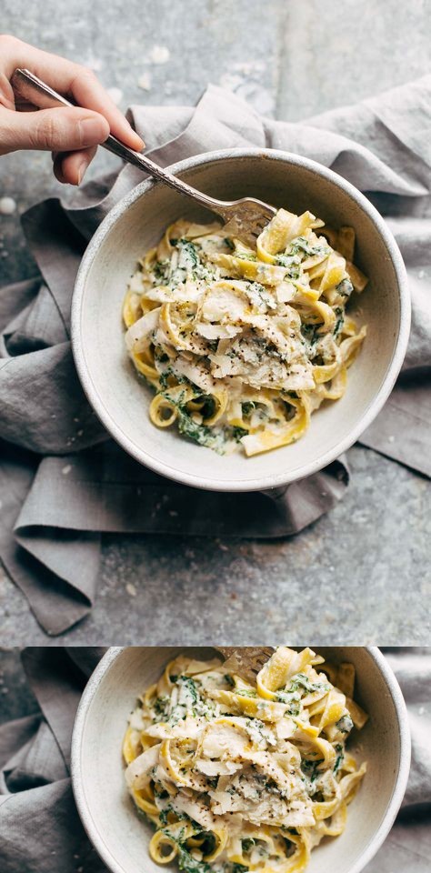 5 Ingredient Creamy Kale Pasta Bowls