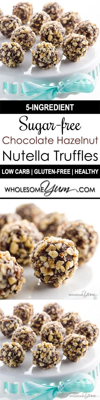 5-Ingredient Sugar-free Chocolate Nutella Truffles (Low Carb, Gluten-free