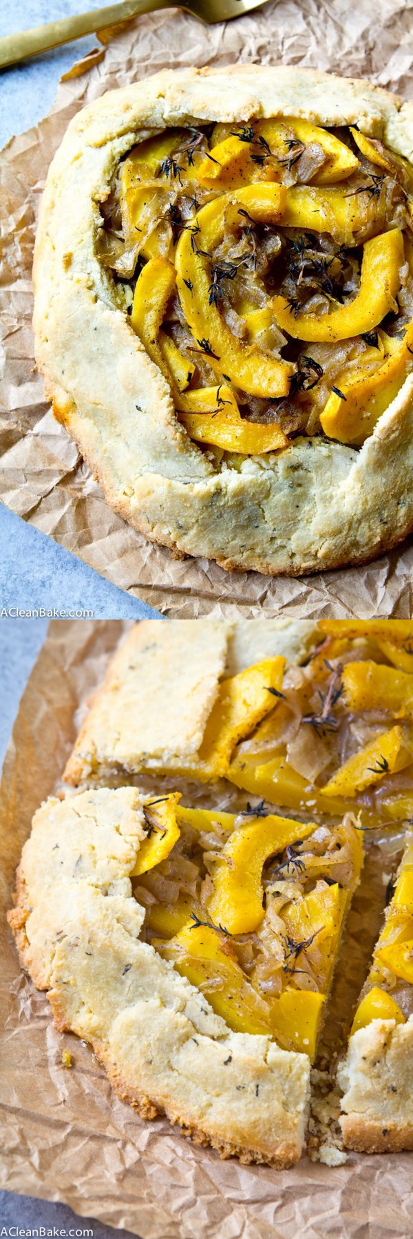 Acorn Squash Galette with Caramelized Onions and Thyme