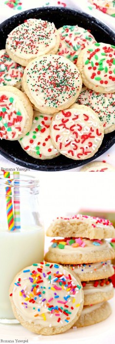 All butter sugar cookies with cream cheese frosting