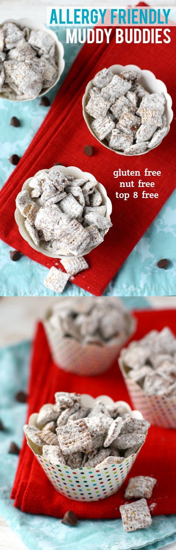 Allergy Friendly Muddy Buddies (Gluten Free, Nut Free