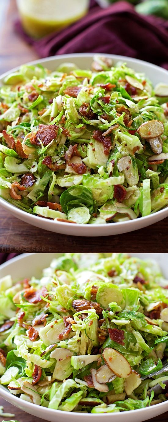 Almond Bacon Brussels Sprouts Salad