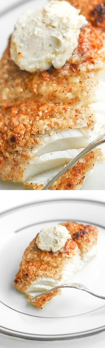 Almond-Crusted Halibut with Lemon Garlic Butter