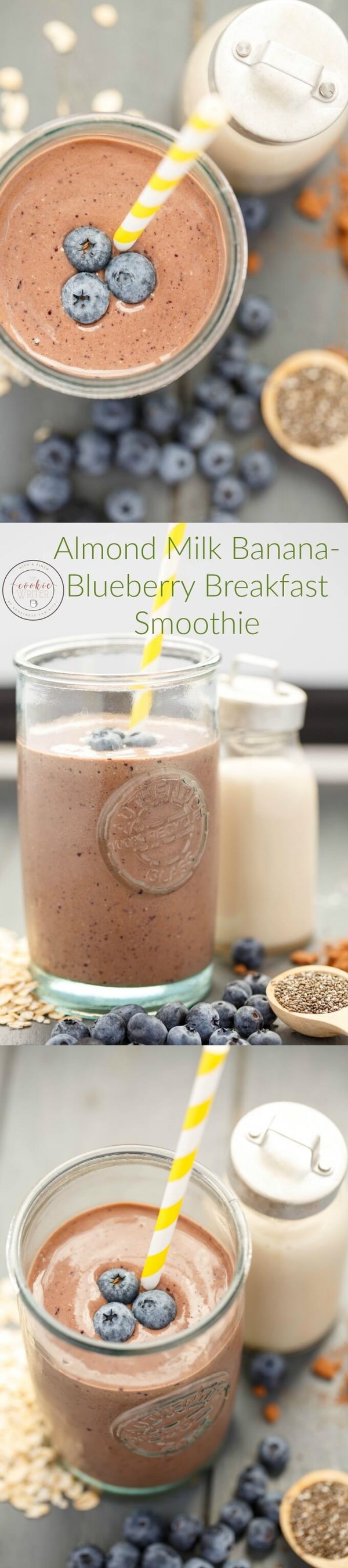 Almond Milk Banana-Blueberry Breakfast Smoothie