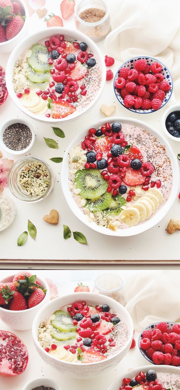 Almond Strawberry Protein Smoothie Bowl