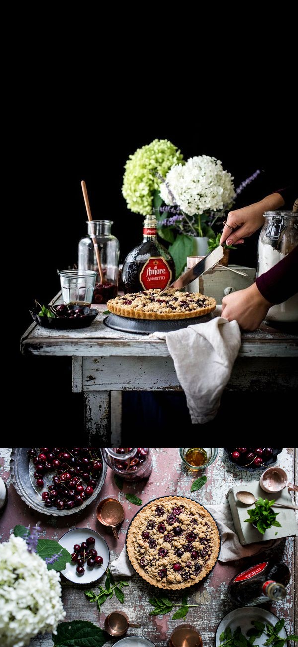 Amaretto Cherry Shortbread Cookies