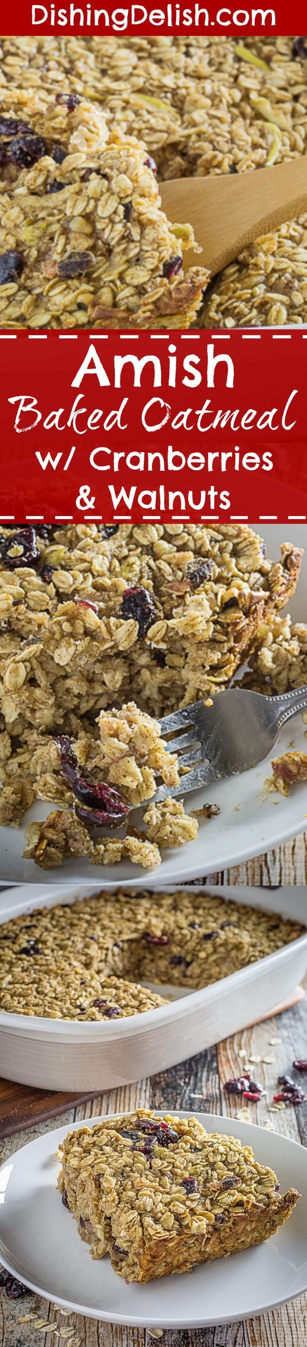 Amish Baked Oatmeal with Cranberries & Walnuts