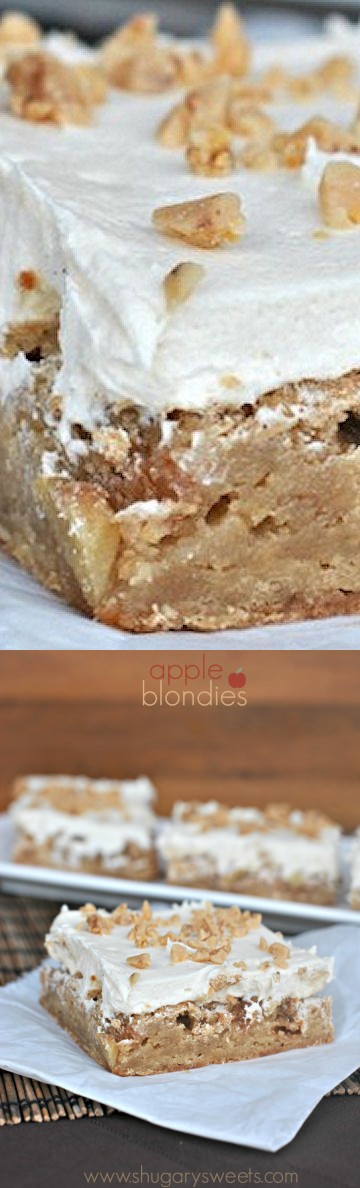 Apple Blondies with Caramel Buttercream