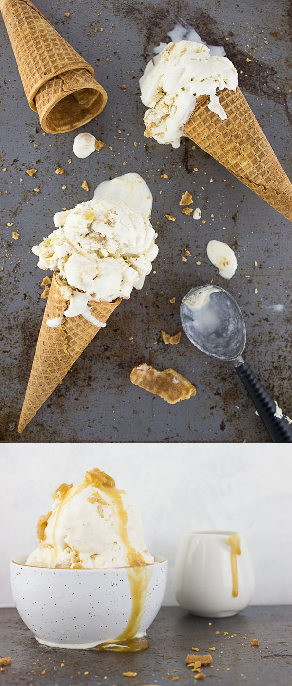 Apple Cider and Salted Bourbon Butterscotch Ice Cream