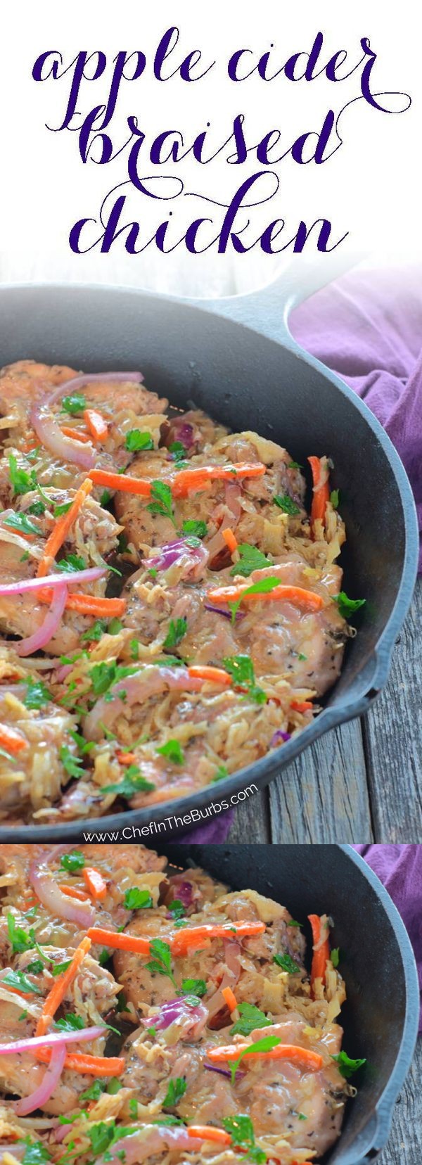 Apple Cider Braised Chicken with Herbs