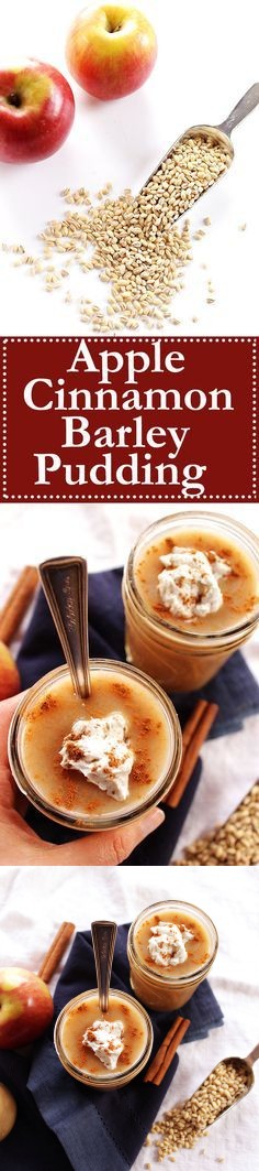 Apple Cinnamon and Barley Pudding