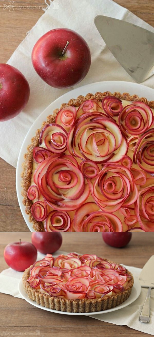 Apple Walnut Tart with Maple Custard