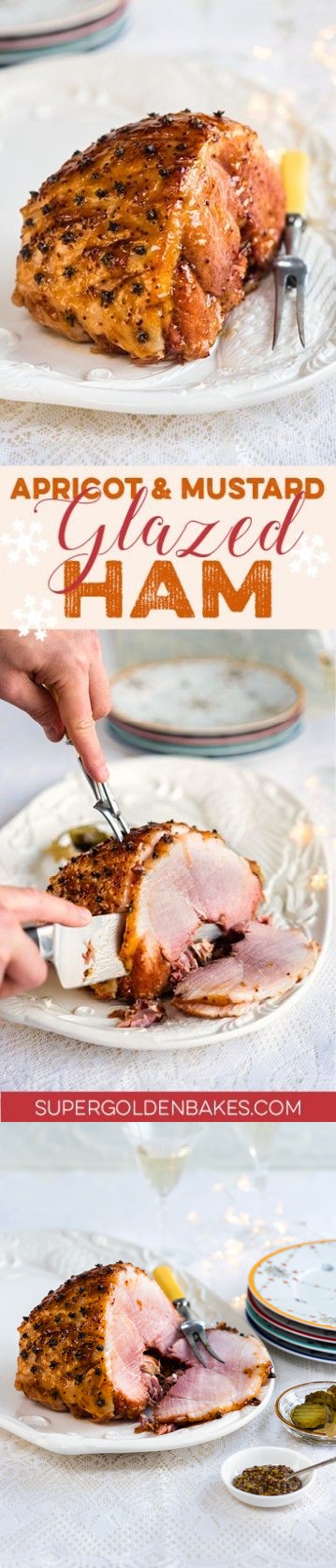 Apricot and mustard glazed ham