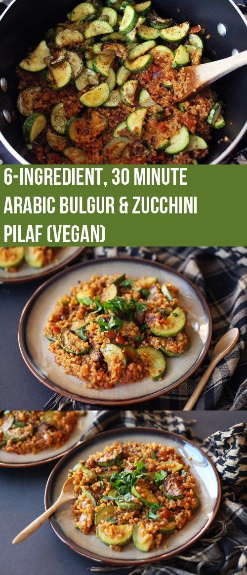 Arabic Kousa (Zucchini and Bulgur Pilaf (Vegan