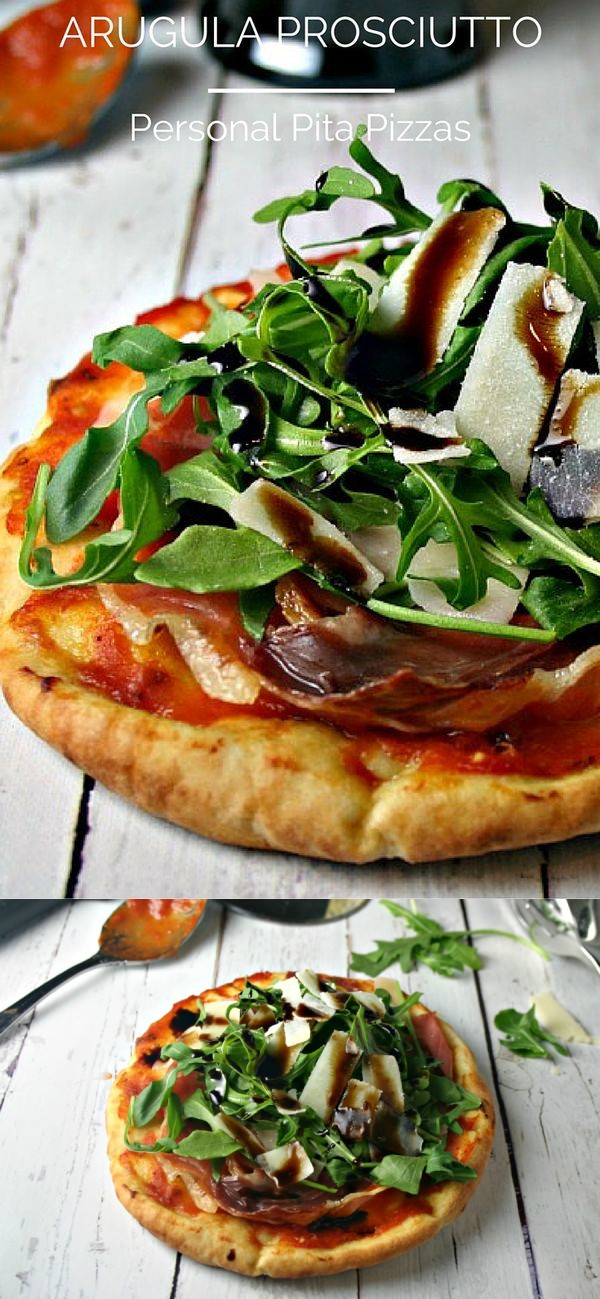 Arugula Prosciutto Personal Pita Pizzas