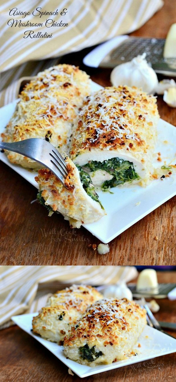 Asiago Spinach & Mushroom Chicken Rollatini