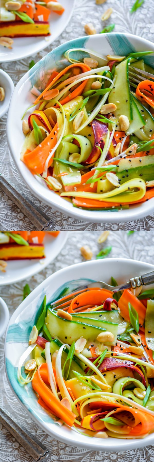 Asian Summer Ribbon Salad with Lite Sesame Soy Dressing