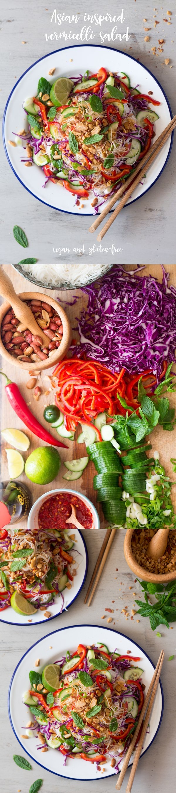 Asian vermicelli salad with peanuts