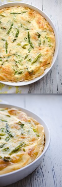 Asparagus and Swiss Phyllo Quiche