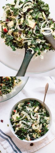 Autumn Kale Salad with Fennel, Honeycrisp and Goat Cheese