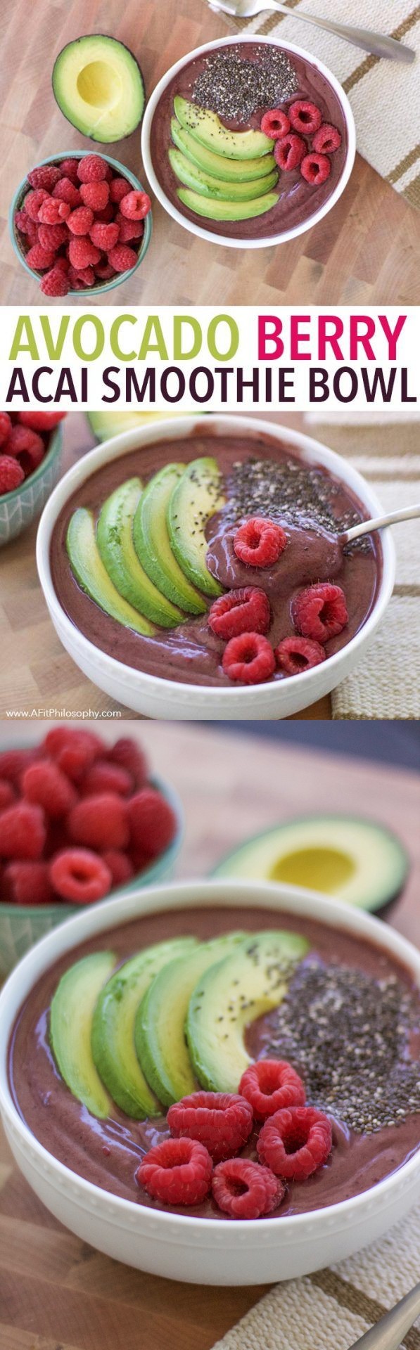 Avocado Berry Acai Smoothie Bowl