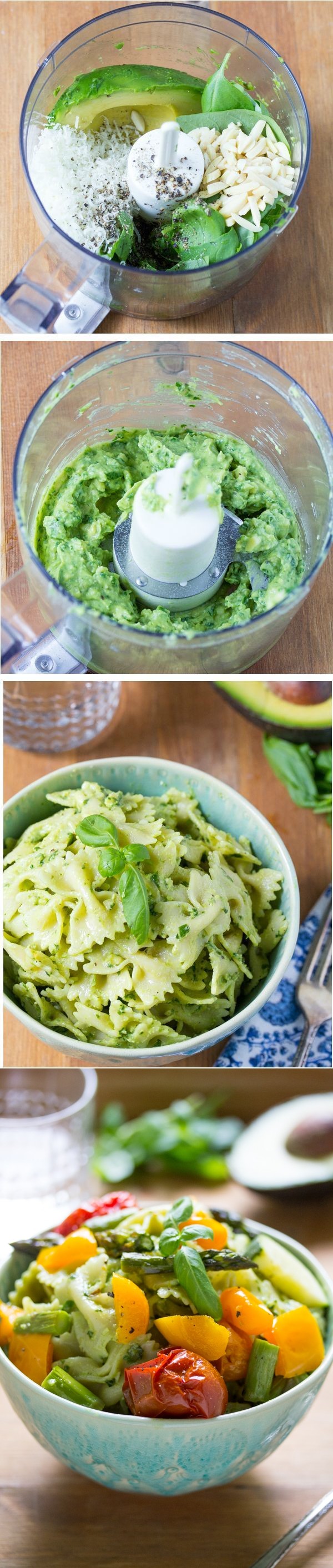 Avocado Pesto Pasta Salad with Roasted Summer Vegetables