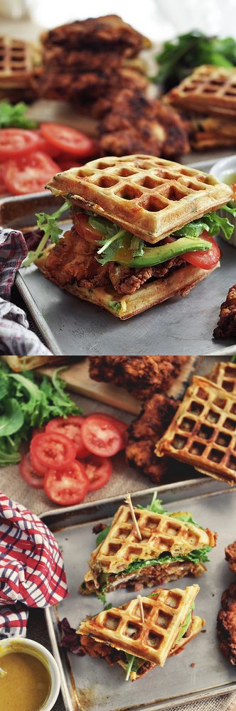 Bacon Cheddar Green Onion Waffles