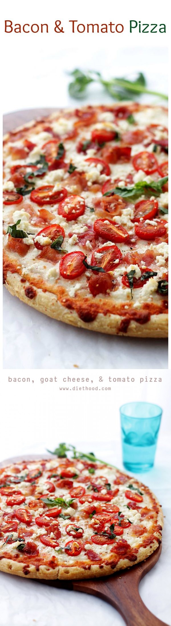 Bacon, Goat Cheese and Tomato Pizza