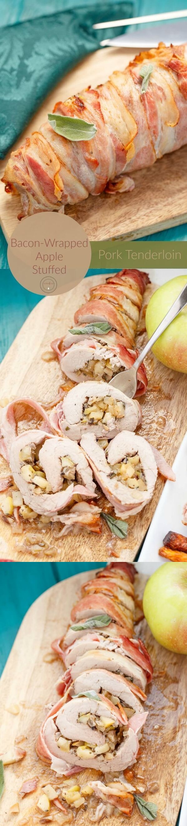 Bacon-Wrapped Apple Stuffed Pork Tenderloin