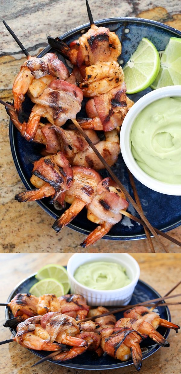 Bacon Wrapped Chipotle Shrimp Kabobs