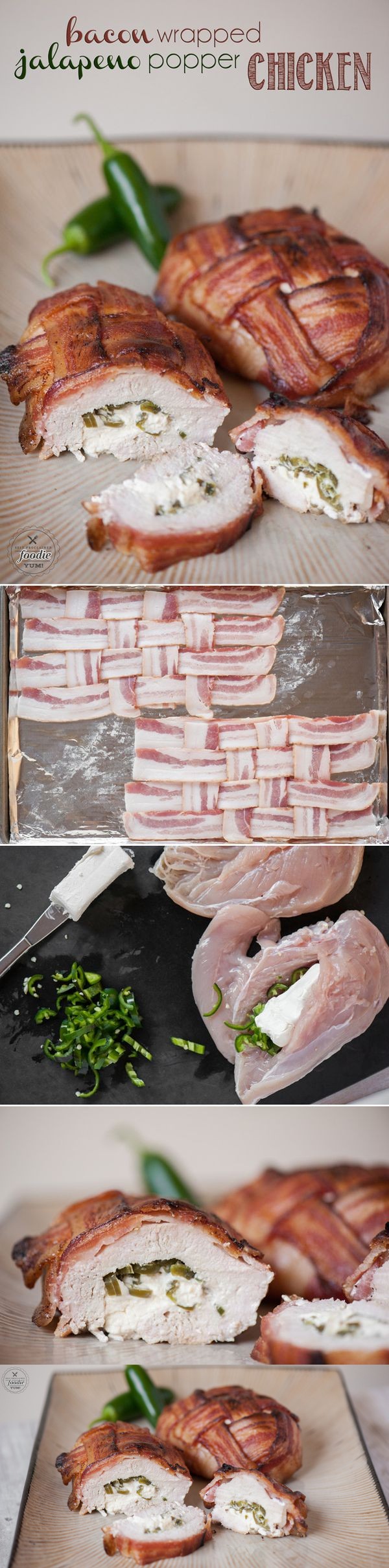 Bacon Wrapped Jalapeno Popper Chicken