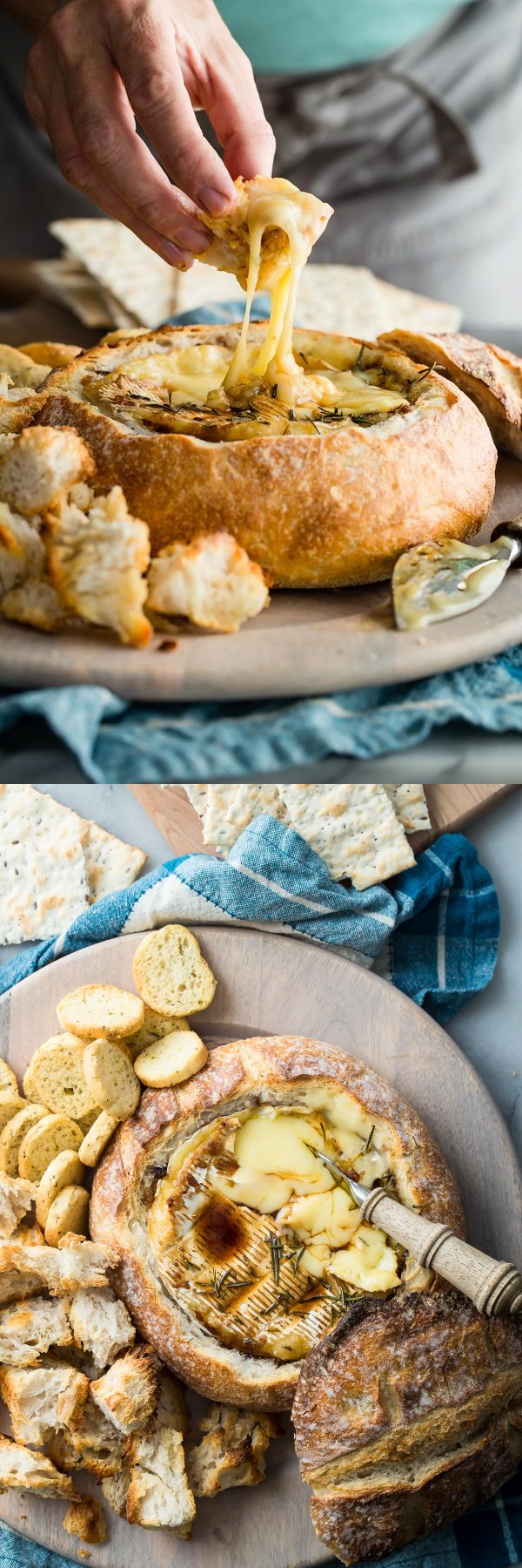 Baked Brie in a Sourdough Bead Bowl