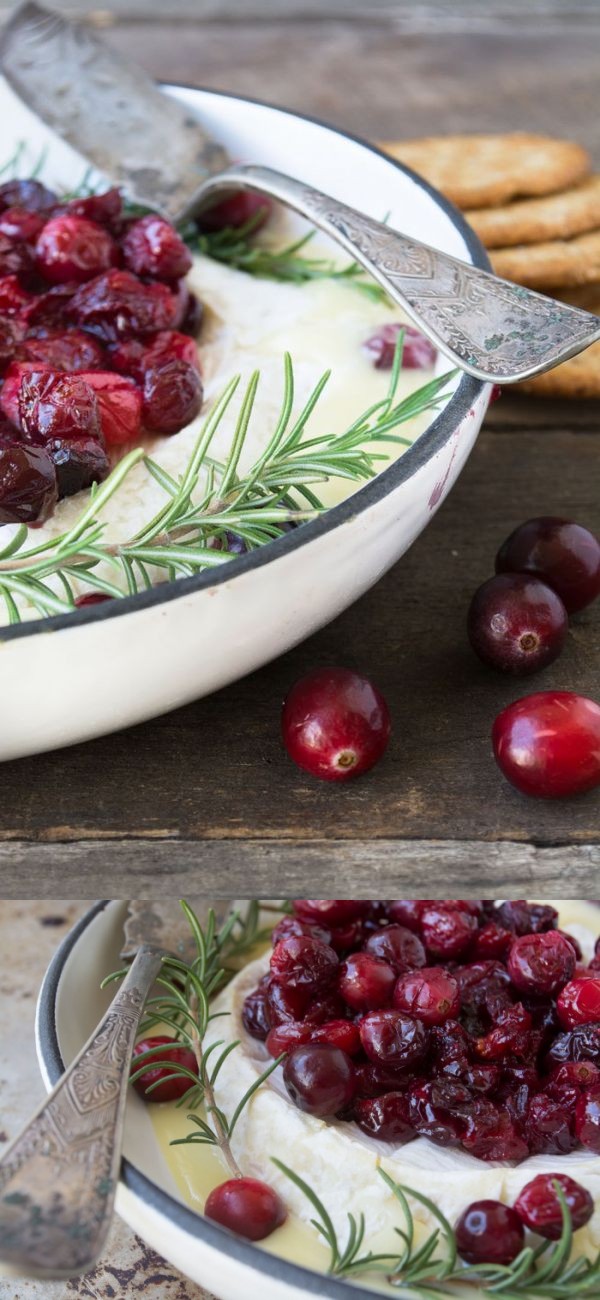 Baked Brie with maple Roasted Cranberries