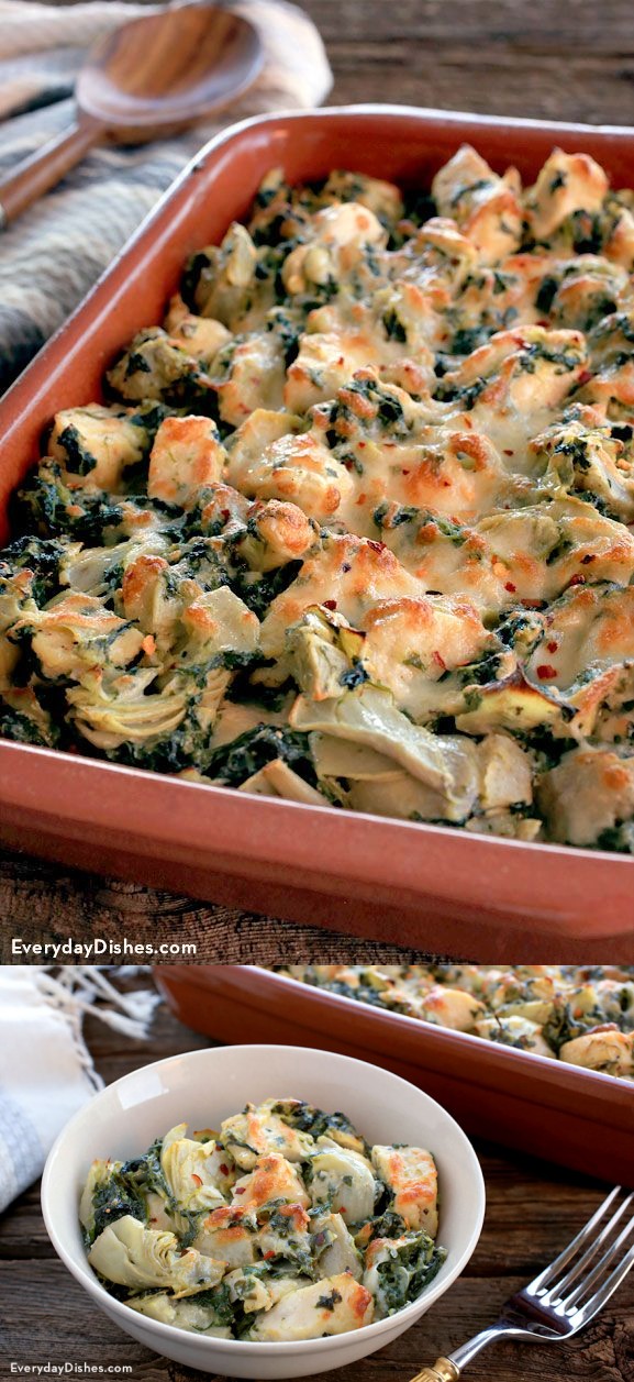 Baked Chicken with Spinach and Artichoke