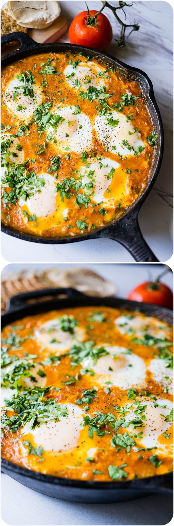 Baked Egg Shakshouka with Butter Beans