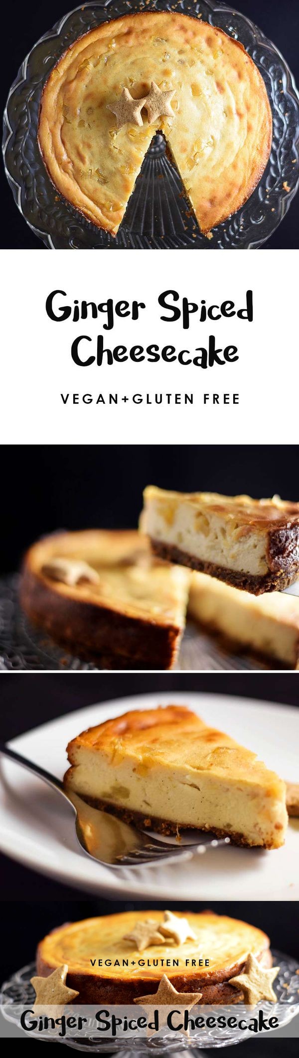 Baked Ginger Vegan Cheesecake (gluten free