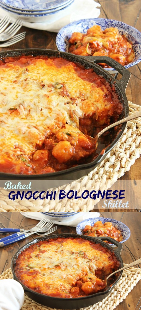 Baked Gnocchi Bolognese Skillet