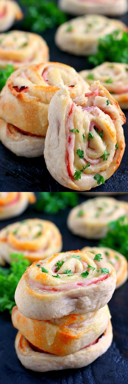 Baked Ham and Cheese Roll-Ups