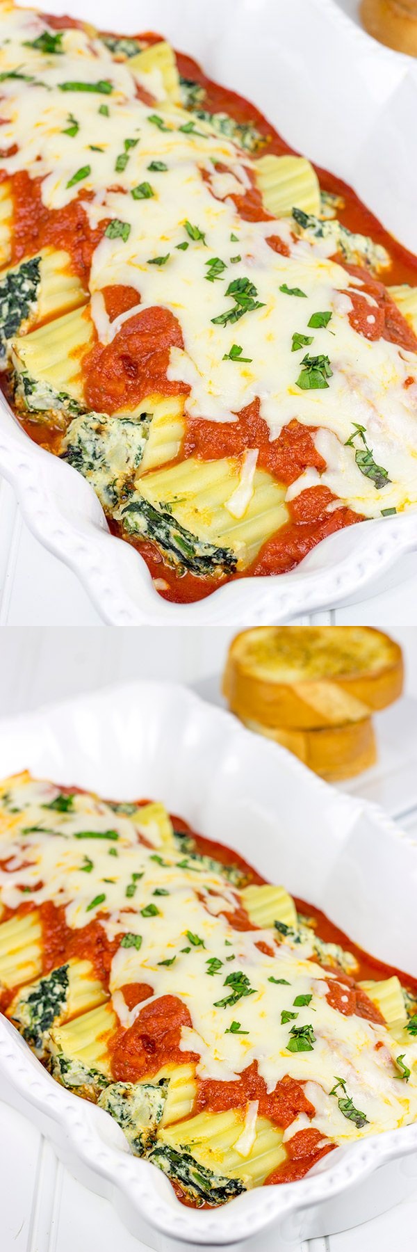 Baked Manicotti with Spinach